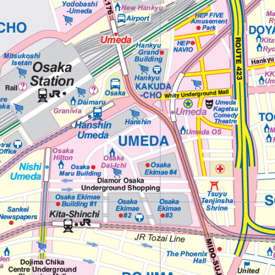detail Osaka & Japonsko západ (Osaka & Western Japan) 1:12,5t/1:670t mapa ITM