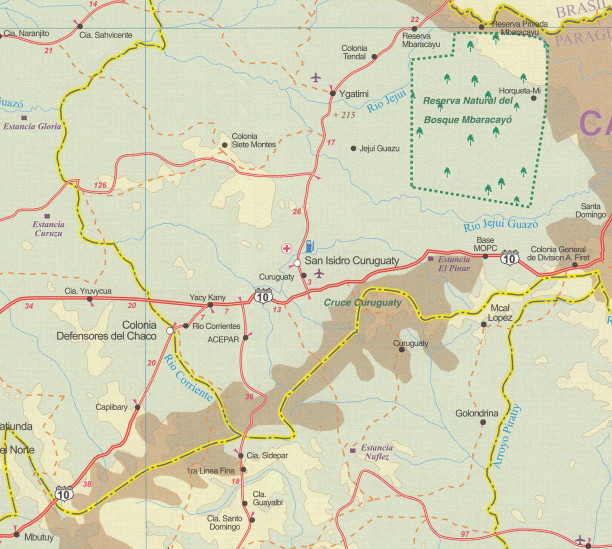 detail Paraguay 1:1m Bolivia South 1:1,39m mapa ITM