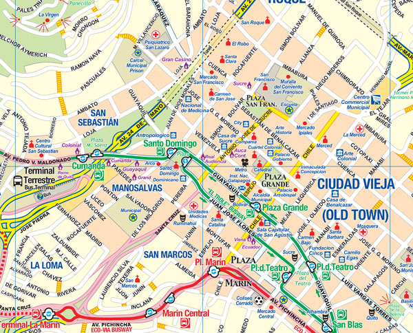 detail Quito & Ekvádor sever (Quito & North Ecuador) 1:12,5t/1:650t mapa ITM