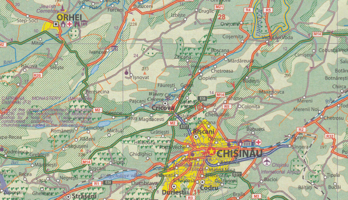 detail Rumunsko & Moldávie (Romania & Moldova) 1:850t mapa ITM