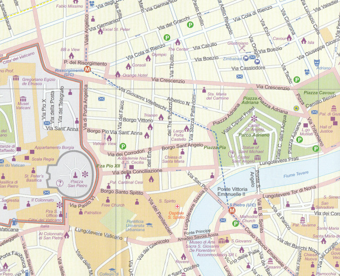 detail Ŕím a jih Itálie (Rome & S. Italy) 1:10,000/1:925,000 plán města a mapa ITM