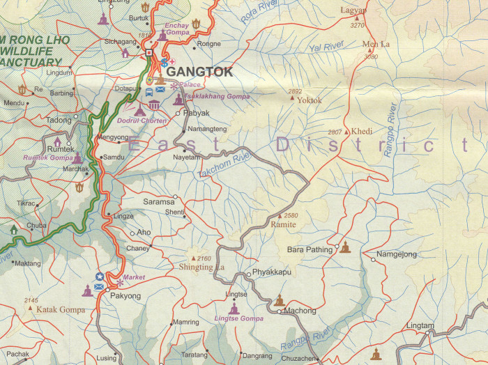 detail Sikkim & Severovýchod Indie (Sikkim & India North East) 1:135t/1:1,5m mapa ITM