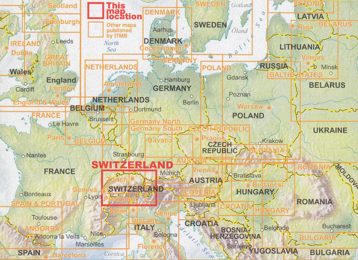 detail Švýcarsko (Switzerland) 1:300t mapa ITM