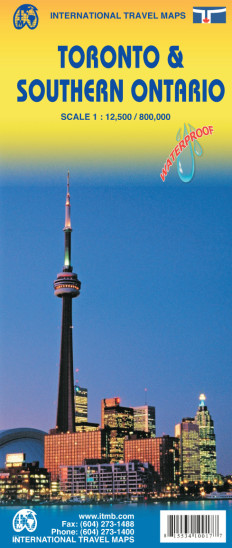 detail Toronto & Jižní Ontário(Toronto & Southern Ontario) 1:12,5t/1:800t mapa ITM
