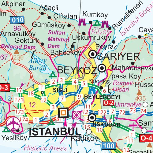 detail Turecko (Turkey) 1:1,1m mapa ITM