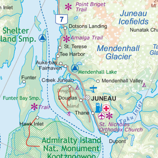 detail Aljaška (Alaska´s Inside Passage) 1:900t mapa ITM