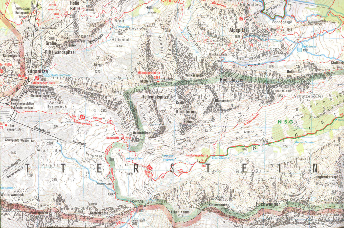 detail Garmisch - Partenkirchen, Mittenwald 1:35t mapa #790 KOMPASS