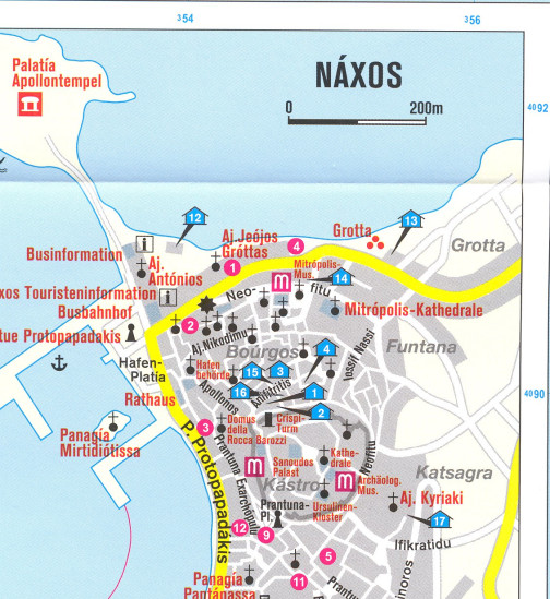 detail Naxos 1:40t mapa #246 KOMPASS