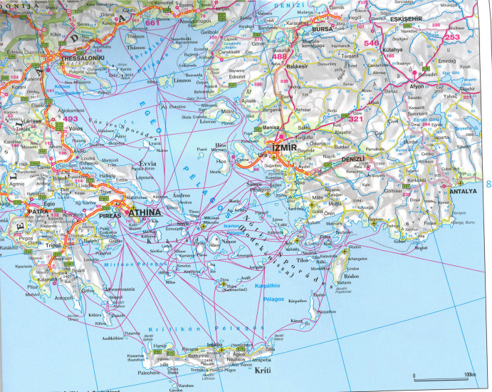 detail Rodos (Rhodos) 1:50t mapa #248 KOMPASS