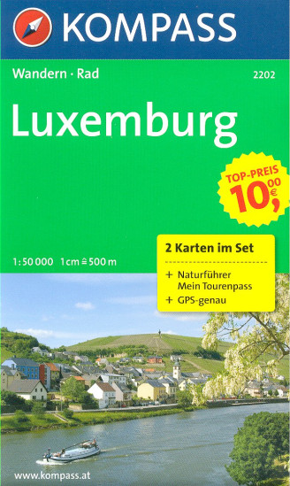 detail Lucembursko (Luxemburg) set 2 map 1:50t mapa #2202 KOMPASS