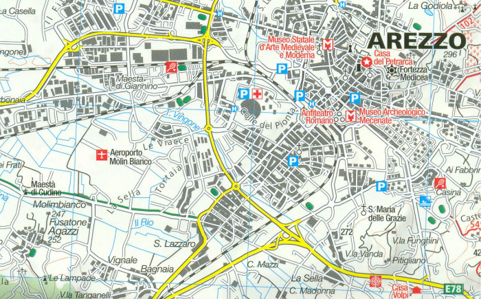 detail Toskánsko - Arezzo, Casentino 1:50t mapa KOMPASS #2459