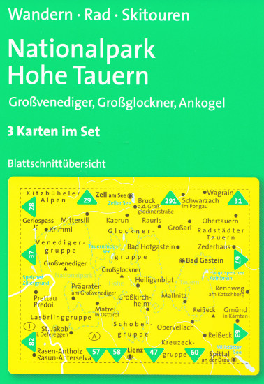 vysoké taury turistická mapa Vysoké Taury (NP Hohe Tauern) 1:50t set 3 mapy KOMPASS #50  vysoké taury turistická mapa