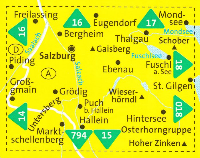 detail Salzburg a okolí 1:25t mapa KOMPASS #017