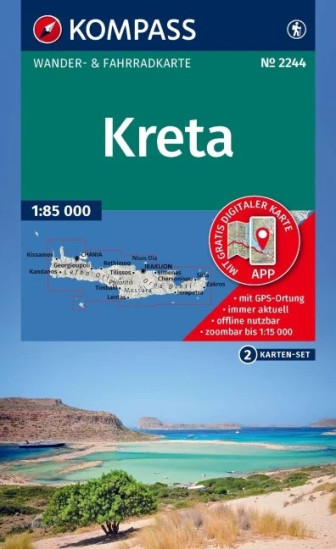 detail Kréta | turistický set map 1:85 000 KOMPASS 2244