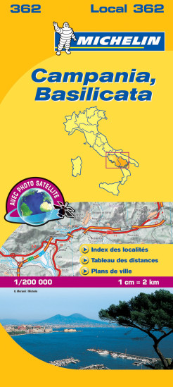 detail Campania, Basilicata (Itálie), mapa 1:200 000, MICHELIN