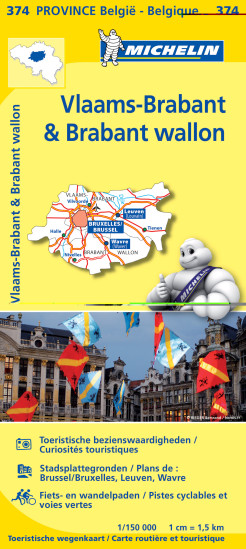 detail Flemish Brabant - Wallonian Brabant (provincie Belgie) mapa 1:150.000 MICHELIN