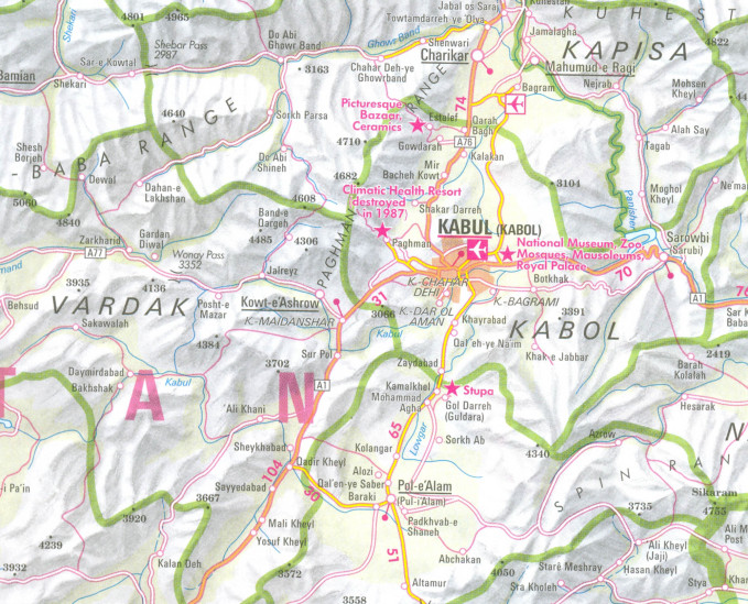 detail Afghanistan 1:1,5m mapa Nelles