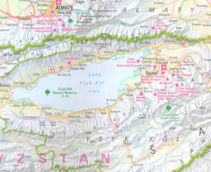 detail Střední Asie (Central Asia) 1:1,75m mapa Nelles