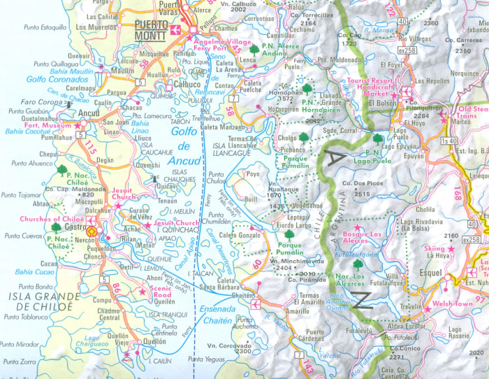 detail Chile 1:2,5m - Patagonia mapa Nelles