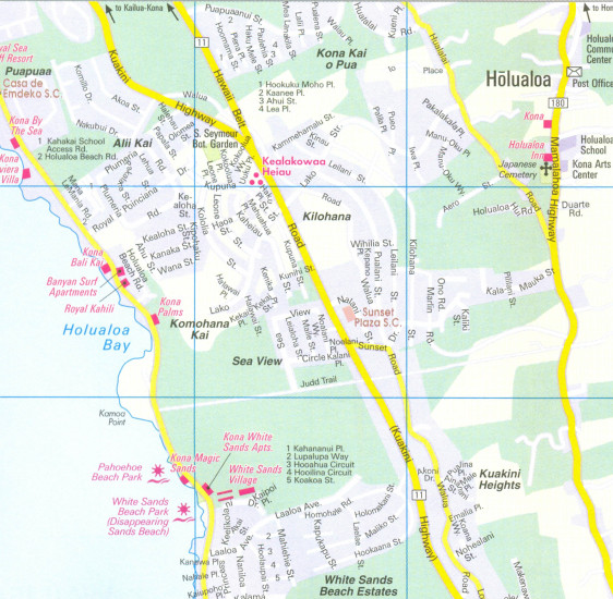 detail Havaj (Hawaii) - Big Island 1:330t mapa Nelles