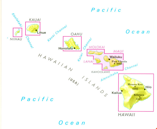 detail Havaj (Hawaii) Honolulu/Oahu 1:35t mapa Nelles