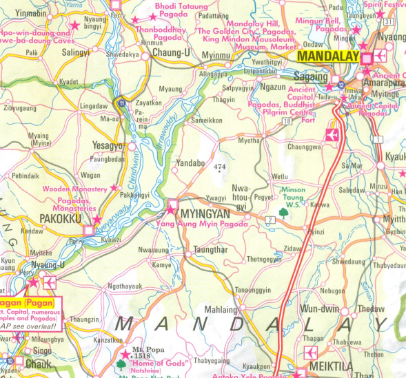 detail Myanmar (Barma)1:1,5m mapa Nelles