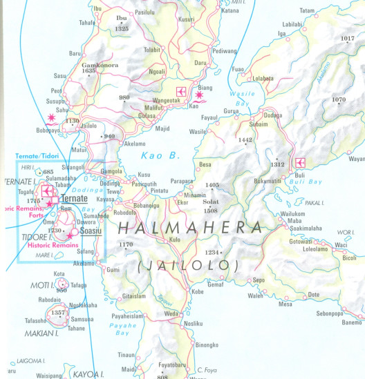 detail Indonésie (Indonesia) Papua Maluku 1:1,5m mapa Nelles