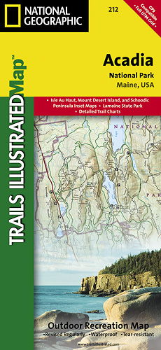 detail Acadia národní park (Maine) turistická mapa GPS komp. NGS