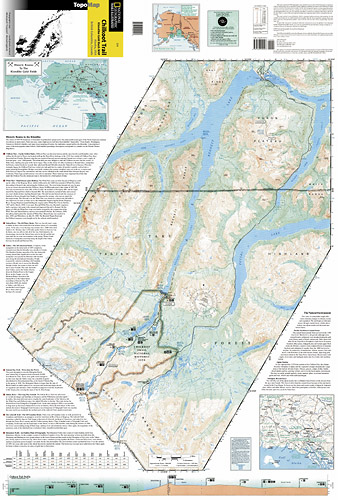 detail Chilkoot Trail národní park (Alaska) turistická mapa GPS komp. NGS