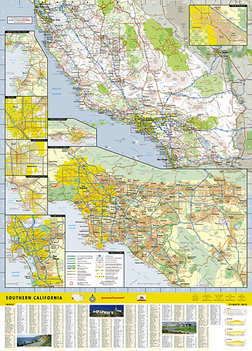 detail Kalifornie Jih (USA) cestovní mapa GPS komp. NGS