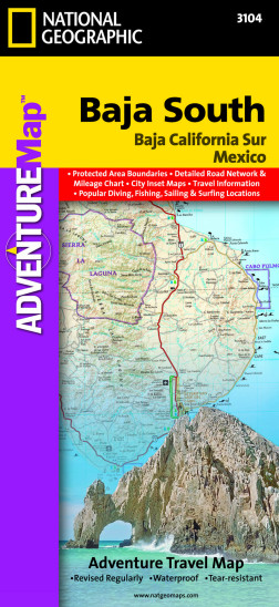 detail Baja California Jih Adventure Map GPS komp. NGS