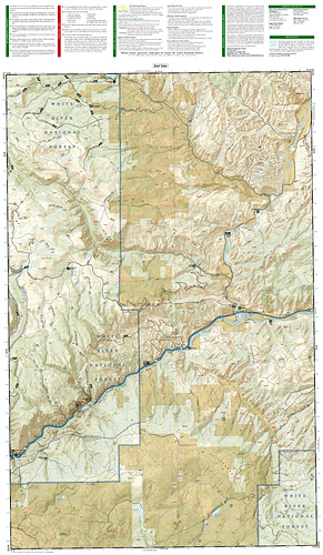 detail Flat tops SE, Glenwood Canyon (Colorado) turistická mapa GPS komp. NGS
