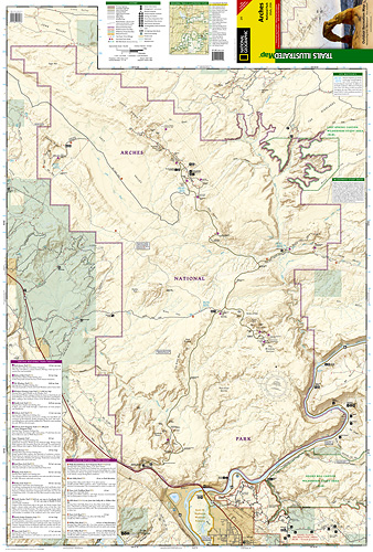 detail Arches národní park (Utah) turistická mapa GPS komp. NGS