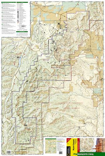 detail Bryce Canyon národní park (Utah) turistická mapa GPS komp. NGS