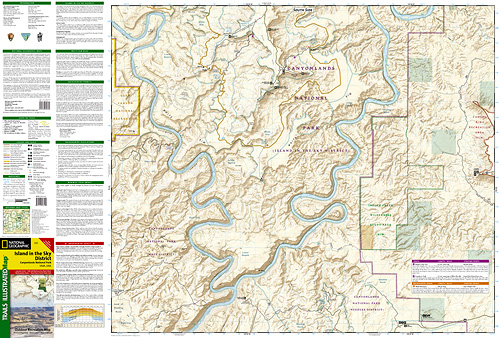 detail Canyonlands Island in the Sky District národní park (Utah) turistická mapa GPS k