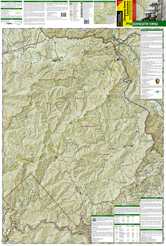 detail Clingman´s Dome / Cataloochee národní park turistická mapa GPS komp. NGS