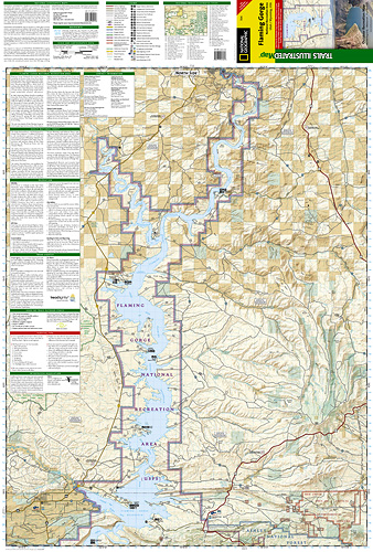 detail Flaming Gorge národní park (Utah) turistická mapa GPS komp. NGS