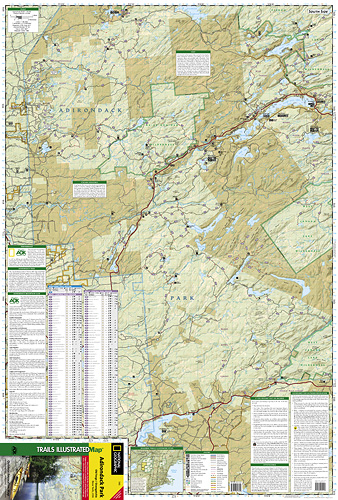 detail Adirondack Park, Old Forge/Oswegatchie národní park (New York) turistická mapa G