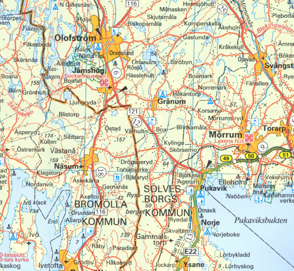 detail Švédsko Jih #1 1:250t mapa NORSTEDTS
