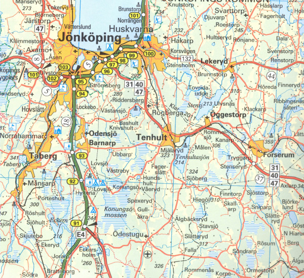 detail Švédsko Jihozápad #2 1:250t mapa NORSTEDTS