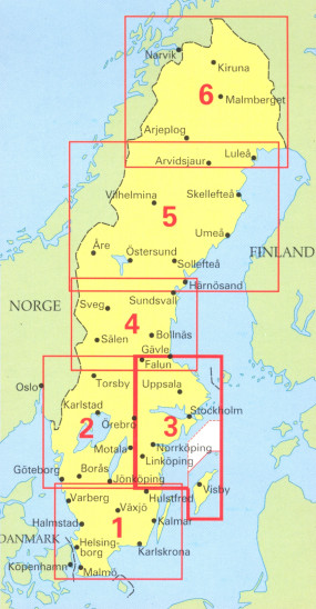 detail Švédsko Jihovýchod #3 1.250t mapa NORDSTEDTS