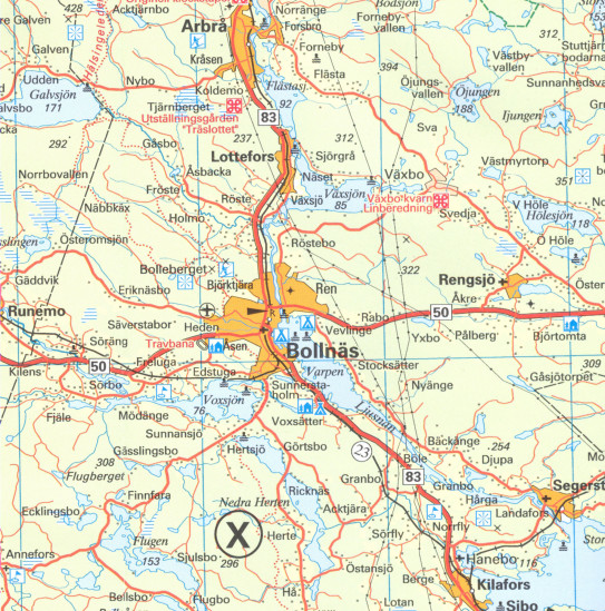 detail Švédsko Střed #4 1:250t mapa NORSTEDTS