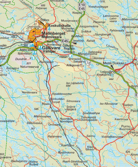 detail Švédsko - Laponsko 1:400t mapa NORSTEDTS