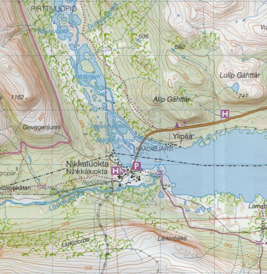 detail Kebnekaise, Saltoluokta BD8 1:100t turistická mapa (Švédsko)