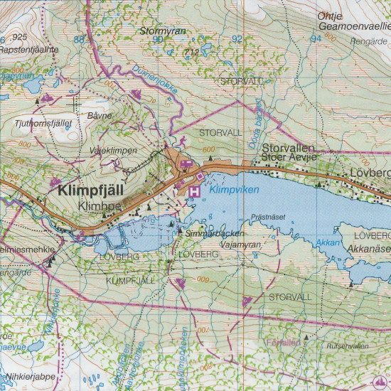 detail Stekenjokk, Gäddede Z1 1:100t turistická mapa (Švédsko)