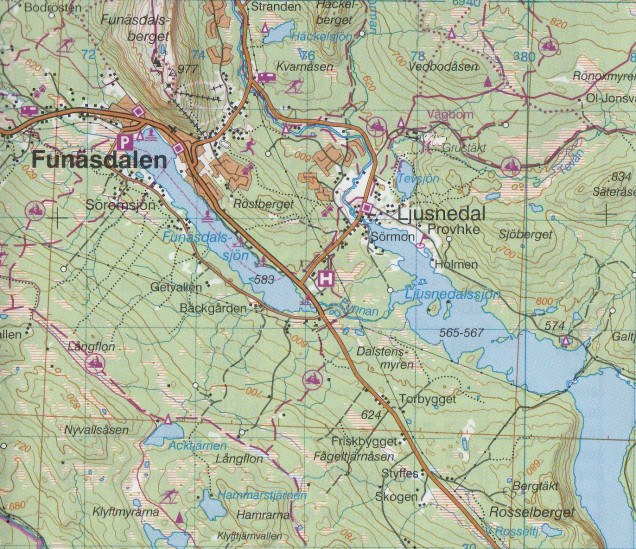 detail Helags, Funäsdalen, Rogen Z8 1.100t turistická mapa (Švédsko)