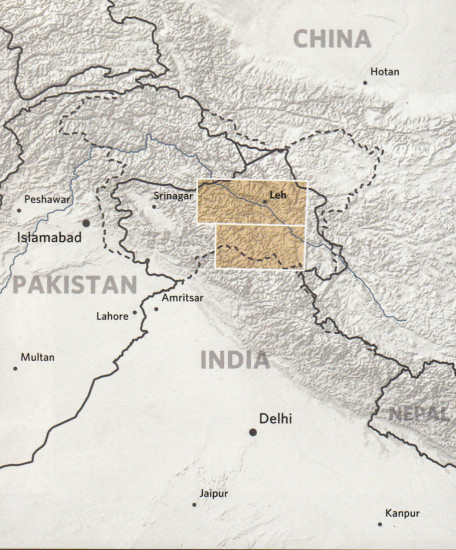 detail Ladakh & Zanskar (Nubra, Rupshu) 1:300t mapa OLIZANE