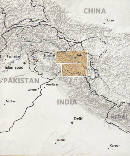detail Ladakh & Zanskar (Nubra, Rupshu) 1:300t mapa OLIZANE