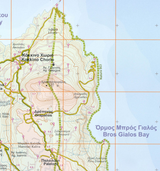 detail Lefka Ori, Samaria, Plakias (Kréta) 1:50.000, turistická mapa ORAMA #402