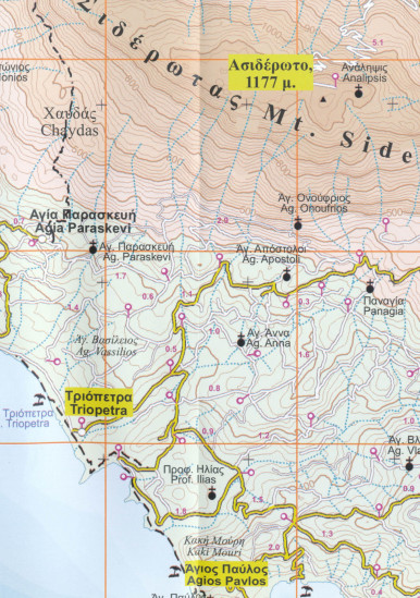 detail Psiloritis, Iraklio (Kréta) 1:50.000, turistická mapa ORAMA #403